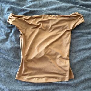 H-m Women's Tan and Gold Crop-top